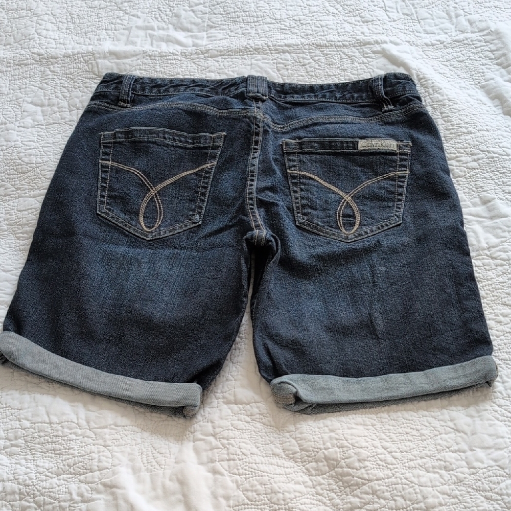 Calvin Klein Boyfriend Dark Blue Jean Shorts for Women